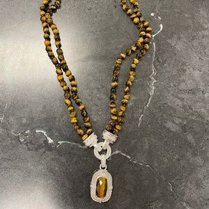 Judith Ripka Tiger's Eye Beaded Necklace